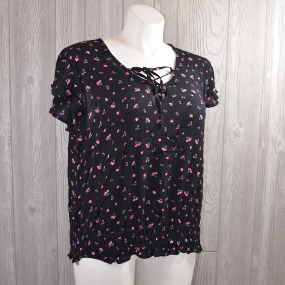 NWOT Glam Rox Black Cap Slv Top 1X 2X 3X P…